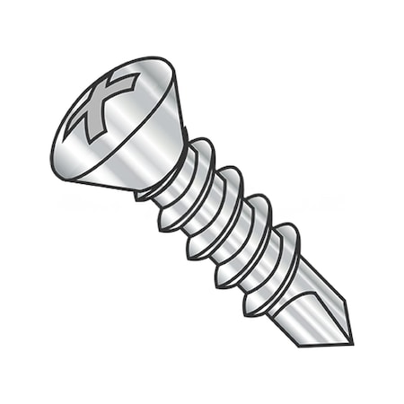 Usa Industrials Self-Drilling Screw, #8-18 x 1-1/2 in, Plain 18-8 Stainless Steel Oval Head Phillips Drive BULK-SCRW-10791